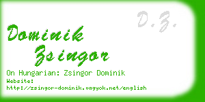 dominik zsingor business card